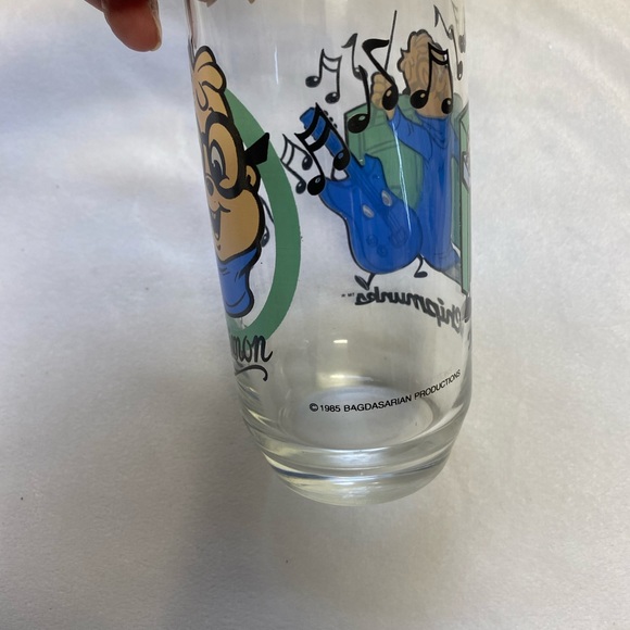 Vintage 1985 Alvin  and the Chipmunks Simon Drink Glass 1980s Pristine - Picture 7 of 11
